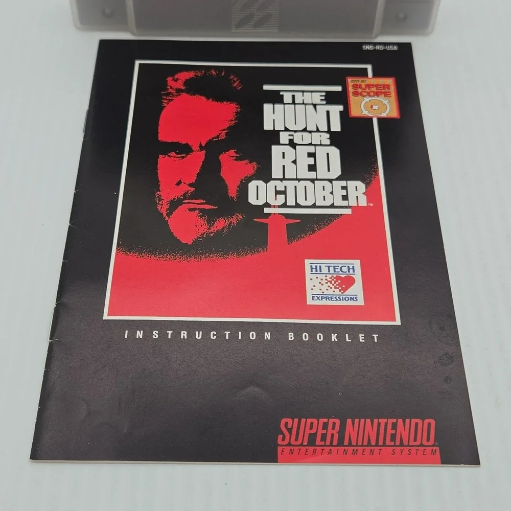 The Hunt for Red October Super Nintendo SNES 1993 Game Cartridge & Manual